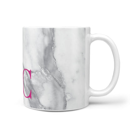 Grey Marble Pink Initials 10oz Mug
