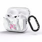 Grey Marble Pink Initials AirPods Pro Clear Case Side Image