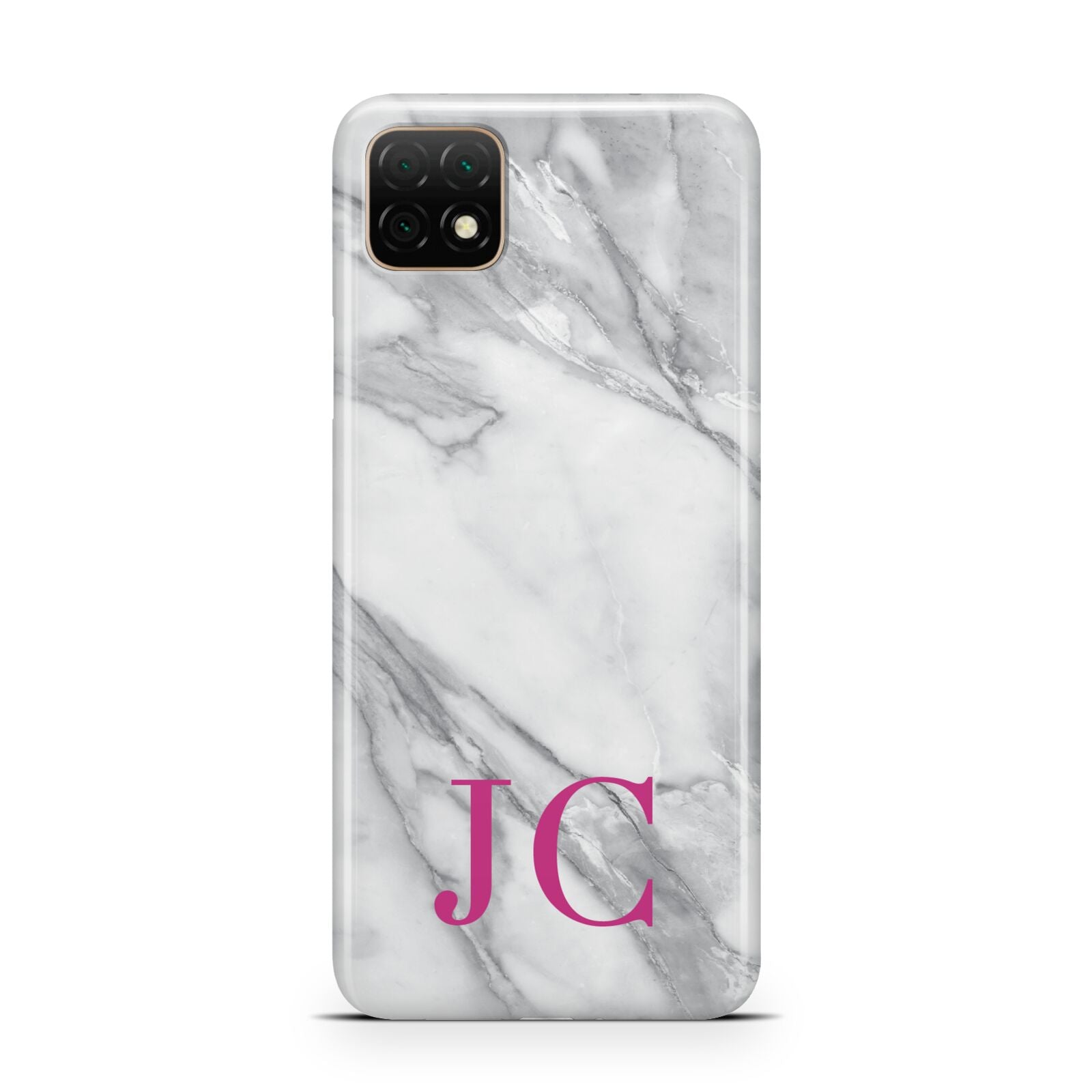 Grey Marble Pink Initials Huawei Enjoy 20 Phone Case