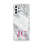 Grey Marble Pink Initials Samsung A32 5G Case