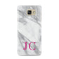 Grey Marble Pink Initials Samsung Galaxy A7 2016 Case on gold phone