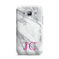 Grey Marble Pink Initials Samsung Galaxy J1 2015 Case