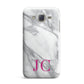 Grey Marble Pink Initials Samsung Galaxy J7 Case