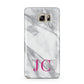 Grey Marble Pink Initials Samsung Galaxy Note 5 Case