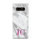 Grey Marble Pink Initials Samsung Galaxy Note 8 Case