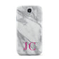 Grey Marble Pink Initials Samsung Galaxy S4 Case