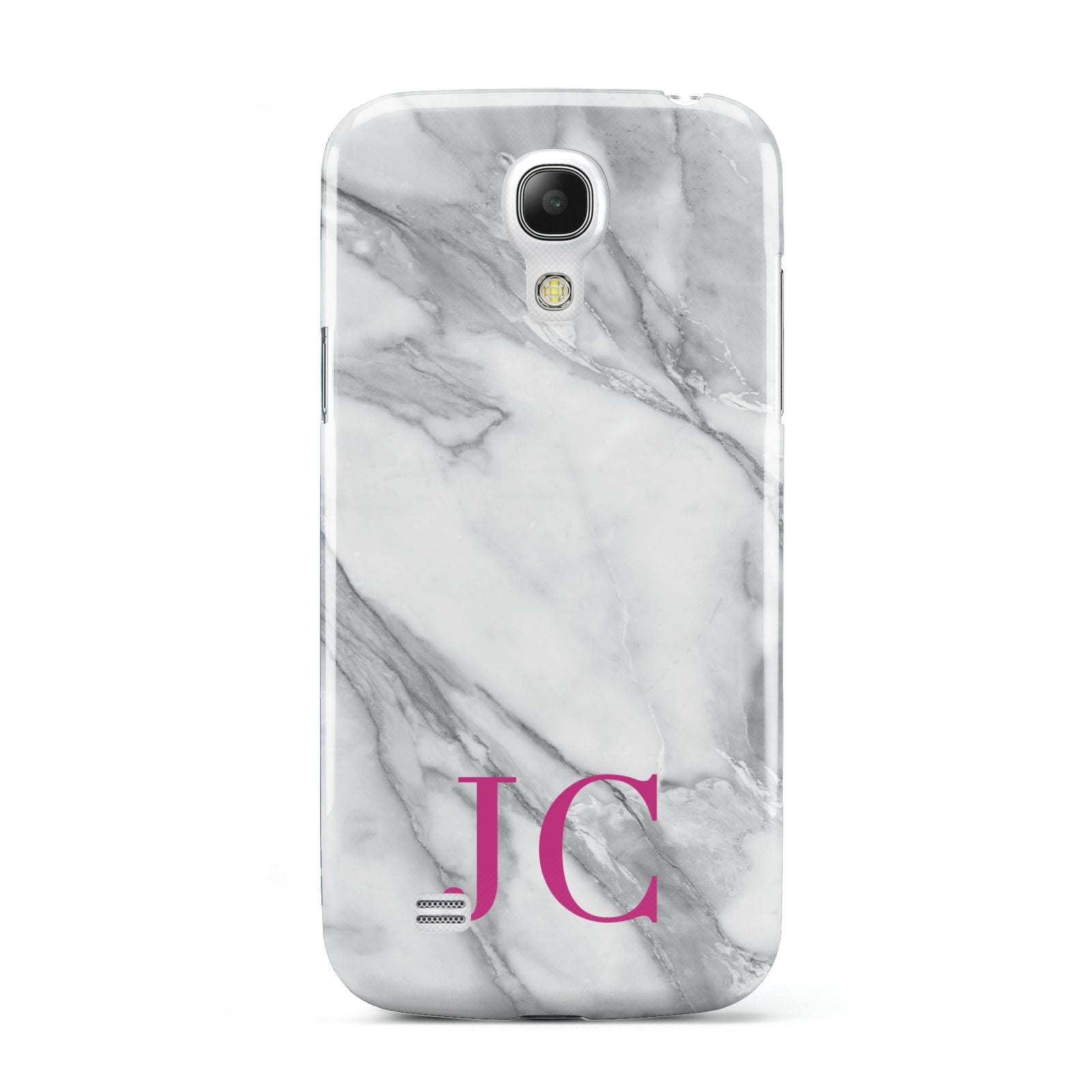 Grey Marble Pink Initials Samsung Galaxy S4 Mini Case