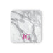 Grey Marble Pink Initials Coasters set of 4