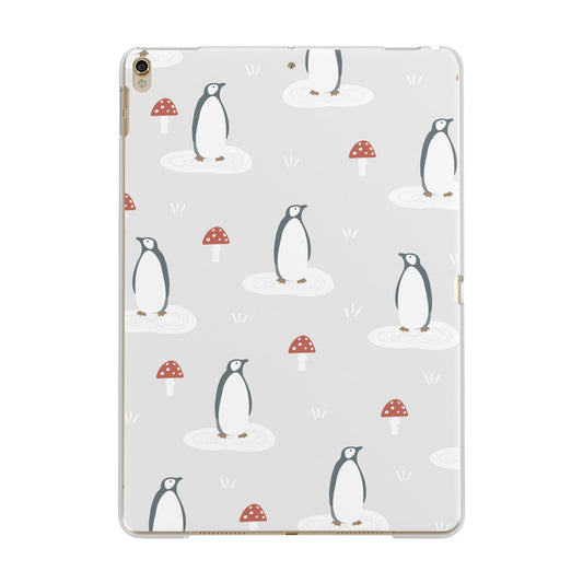 Grey Penguin Forest Apple iPad Gold Case