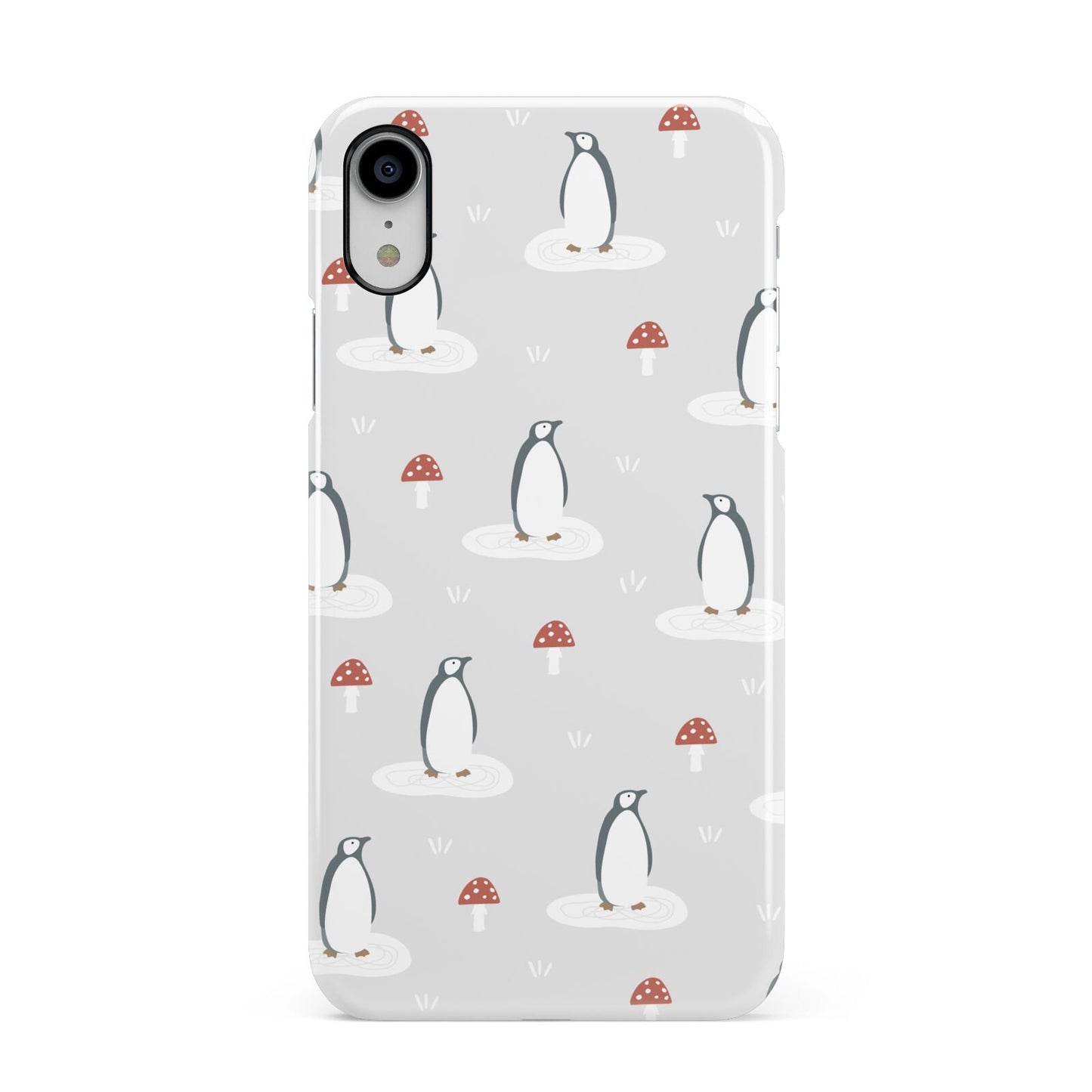 Grey Penguin Forest Apple iPhone XR White 3D Snap Case