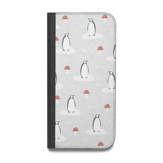 Grey Penguin Forest Vegan Leather Flip Samsung Case