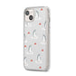 Grey Penguin Forest iPhone 14 Plus Clear Tough Case Starlight Angled Image