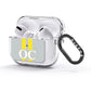 Grey Personalised Initials AirPods Glitter Case 3rd Gen Side Image