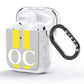 Grey Personalised Initials AirPods Glitter Case Side Image