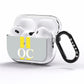 Grey Personalised Initials AirPods Pro Clear Case Side Image