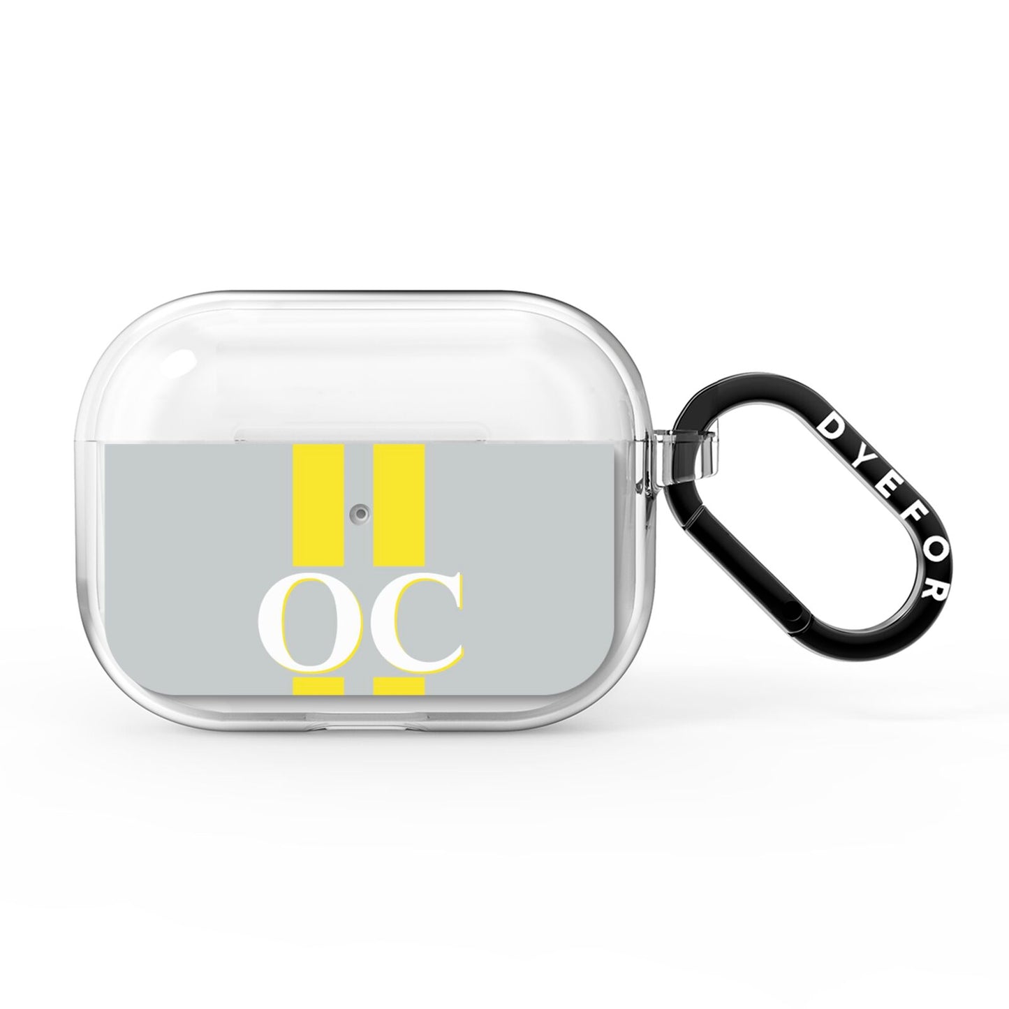 Grey Personalised Initials AirPods Pro Clear Case