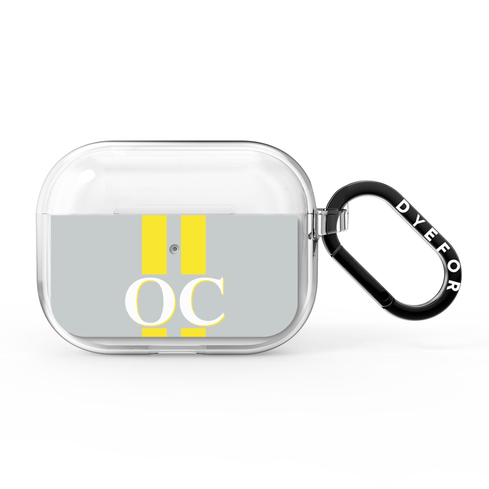 Grey Personalised Initials AirPods Pro Clear Case