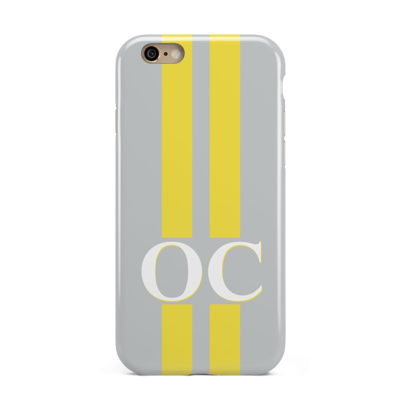 Grey Personalised Initials Apple iPhone 6 3D Tough Case