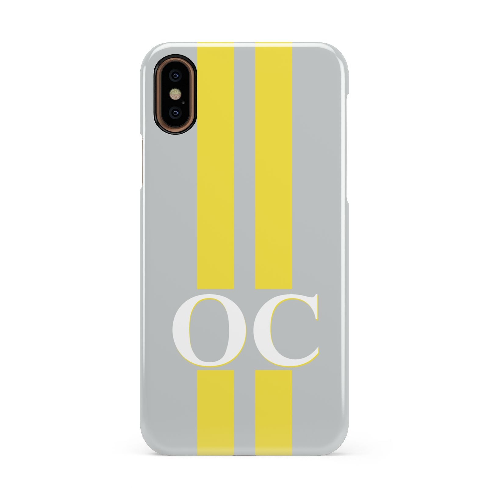 Grey Personalised Initials Apple iPhone XS 3D Snap Case