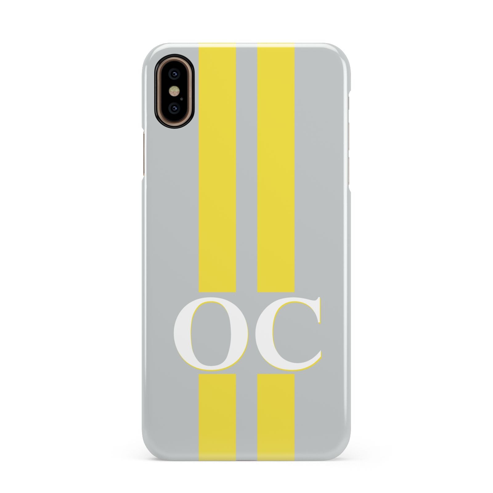 Grey Personalised Initials Apple iPhone Xs Max 3D Snap Case