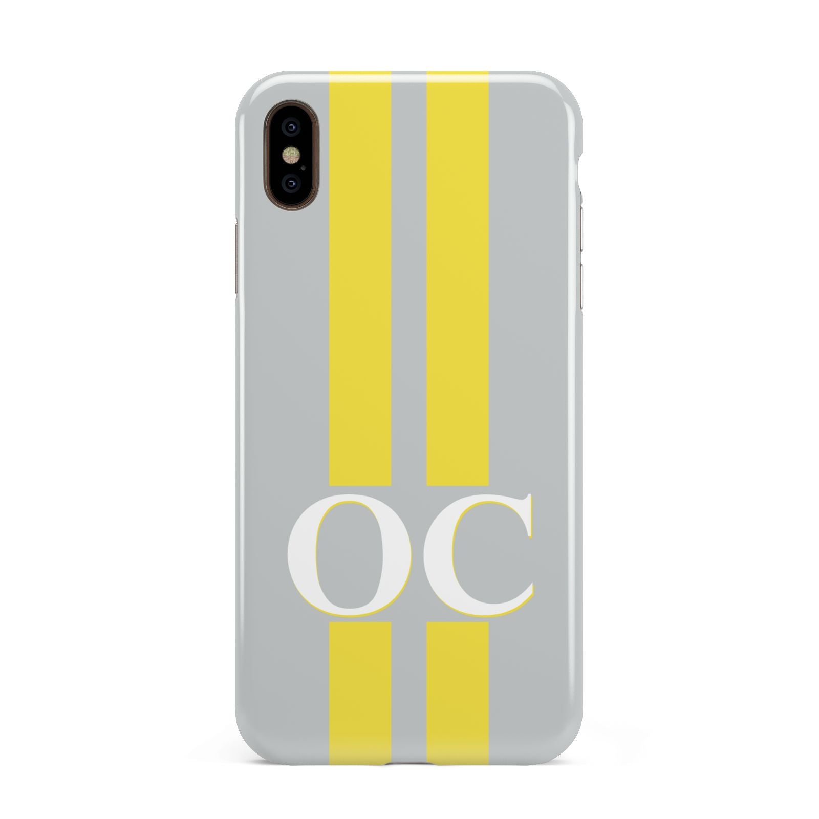Grey Personalised Initials Apple iPhone Xs Max 3D Tough Case