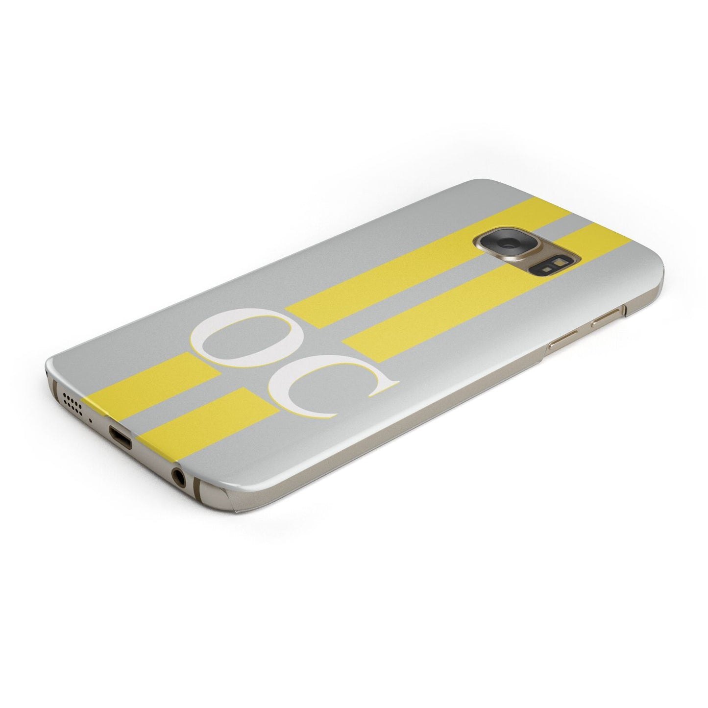 Grey Personalised Initials Protective Samsung Galaxy Case Angled Image