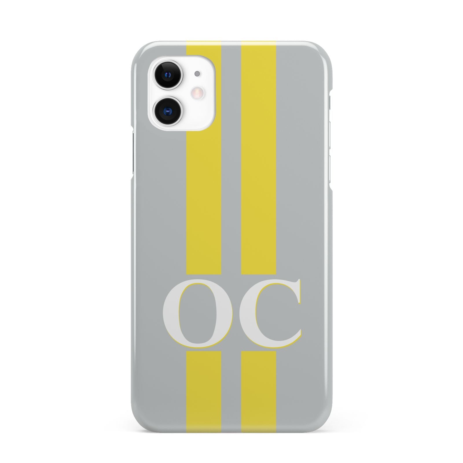 Grey Personalised Initials iPhone 11 3D Snap Case