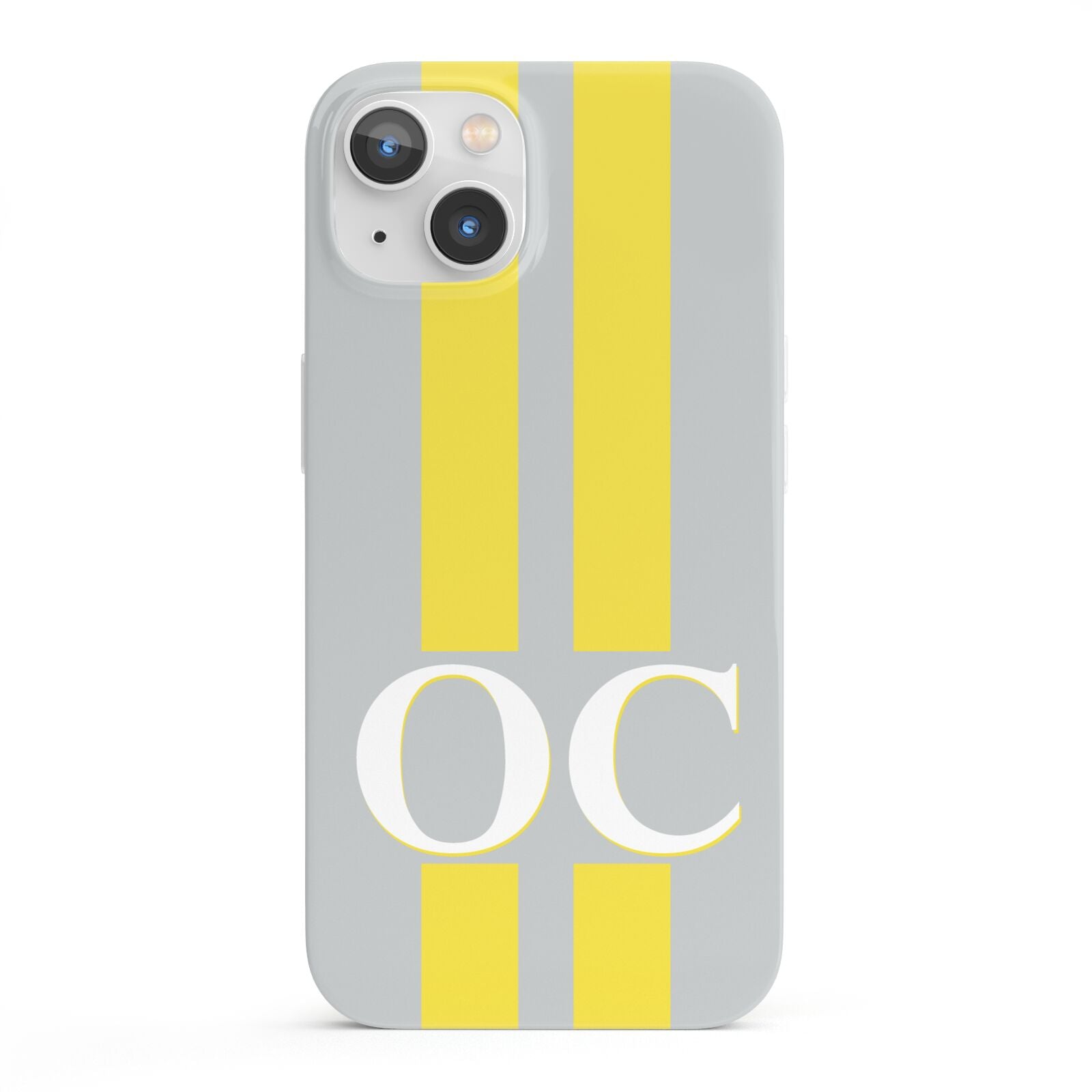 Grey Personalised Initials iPhone 13 Full Wrap 3D Snap Case