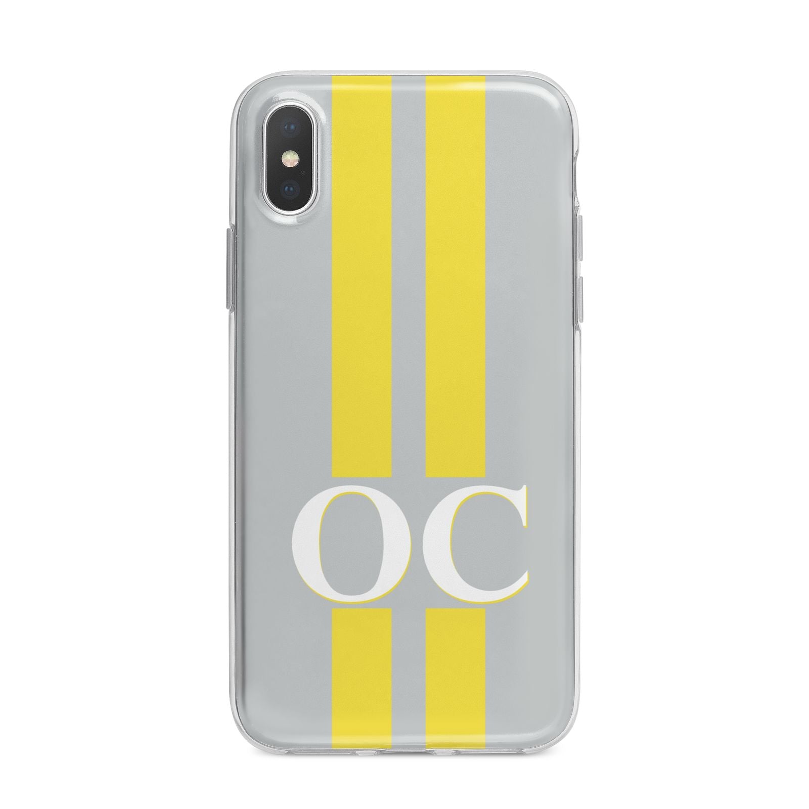 Grey Personalised Initials iPhone X Bumper Case on Silver iPhone Alternative Image 1