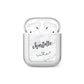 Grey Personalised Marble with Illustration Text AirPods Case