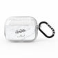 Grey Personalised Marble with Illustration Text AirPods Pro Glitter Case