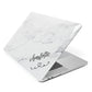 Grey Personalised Marble with Illustration Text Apple MacBook Case Side View