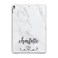 Grey Personalised Marble with Illustration Text Apple iPad Grey Case