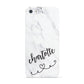 Grey Personalised Marble with Illustration Text Apple iPhone 5 Case