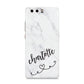 Grey Personalised Marble with Illustration Text Huawei P10 Phone Case