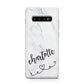 Grey Personalised Marble with Illustration Text Protective Samsung Galaxy Case