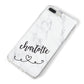 Grey Personalised Marble with Illustration Text iPhone 8 Plus Bumper Case on Silver iPhone Alternative Image