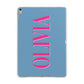 Grey Pink Personalised Name Apple iPad Gold Case