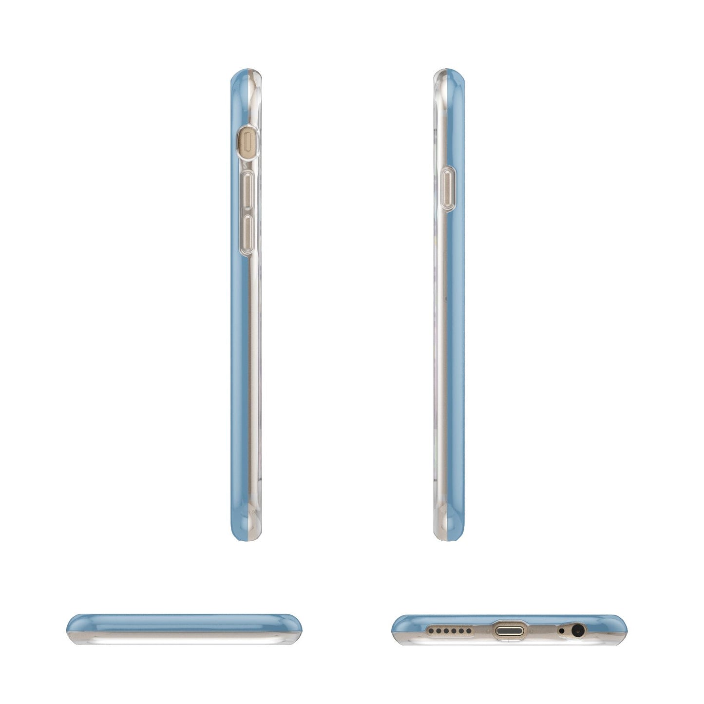 Grey Pink Personalised Name Apple iPhone 6 3D Wrap Tough Case Alternative Image Angles