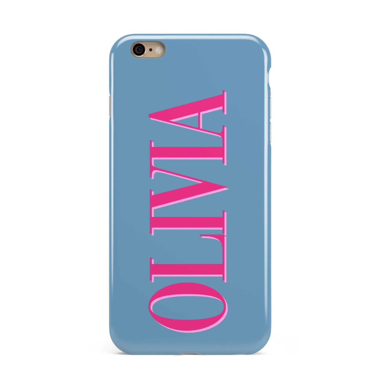 Grey Pink Personalised Name Apple iPhone 6 Plus 3D Tough Case