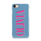 Grey Pink Personalised Name Apple iPhone 7 8 3D Snap Case
