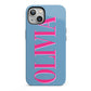 Grey Pink Personalised Name iPhone 13 Full Wrap 3D Tough Case