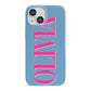 Grey Pink Personalised Name iPhone 13 Mini Full Wrap 3D Snap Case