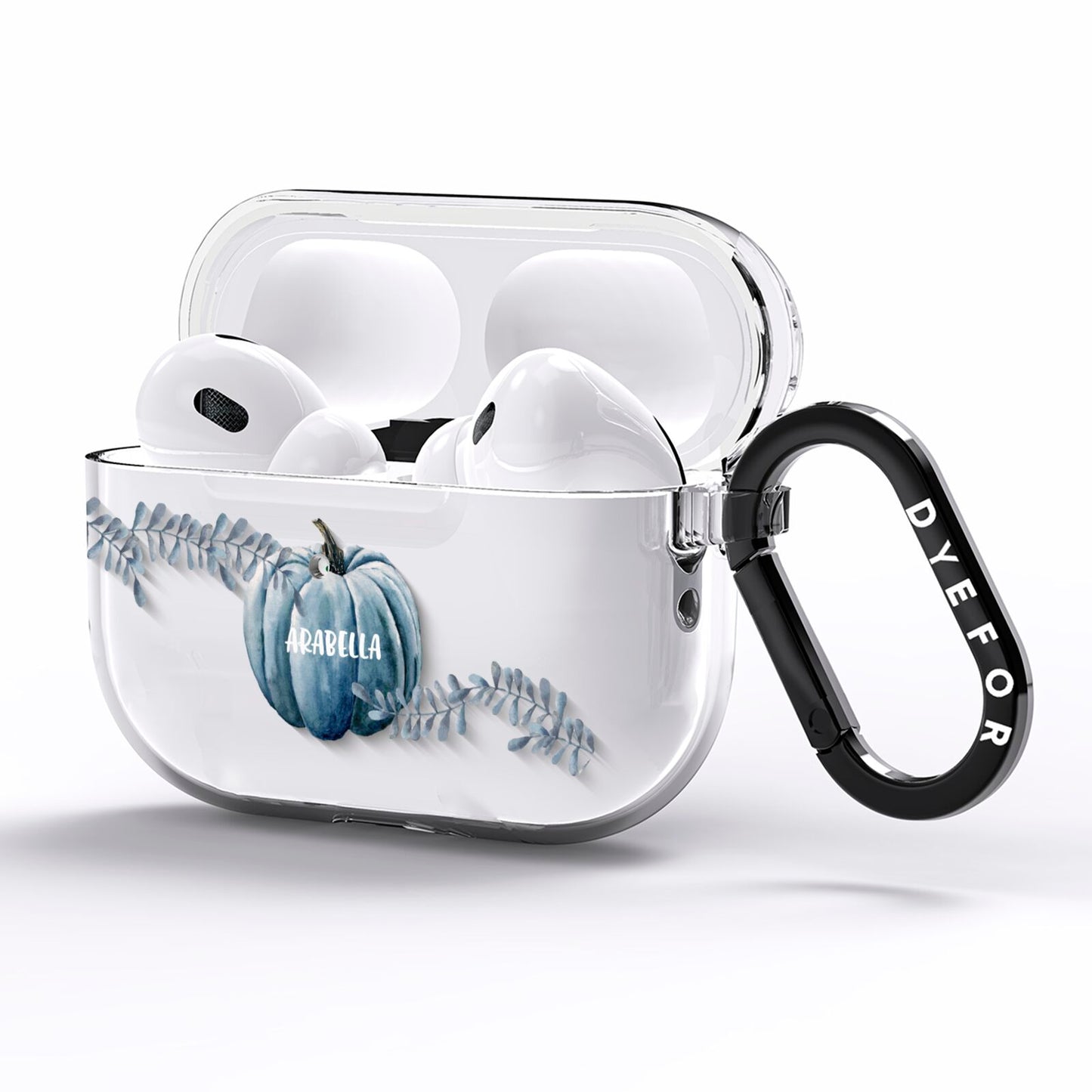 Grey Pumpkin AirPods Pro Clear Case Side Image