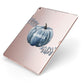 Grey Pumpkin Apple iPad Case on Rose Gold iPad Side View