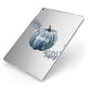 Grey Pumpkin Apple iPad Case on Silver iPad Side View
