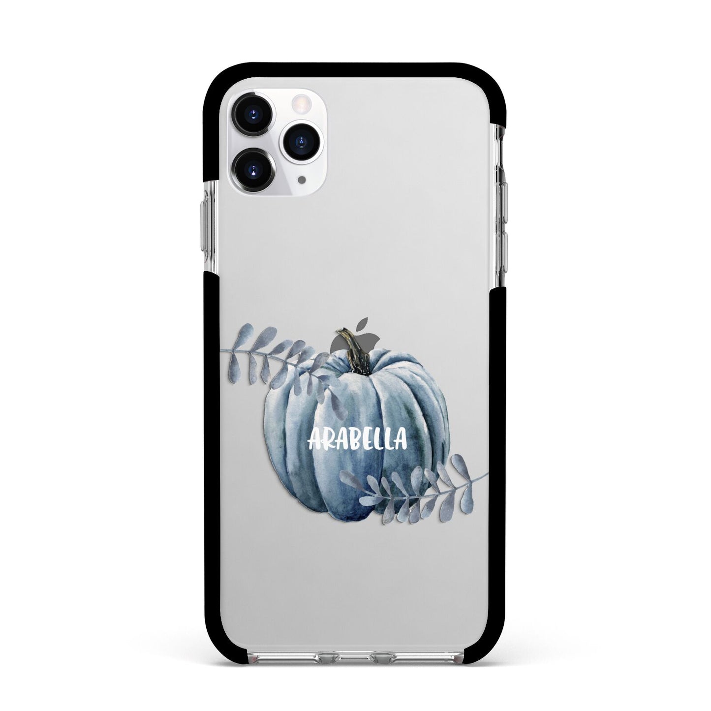 Grey Pumpkin Apple iPhone 11 Pro Max in Silver with Black Impact Case