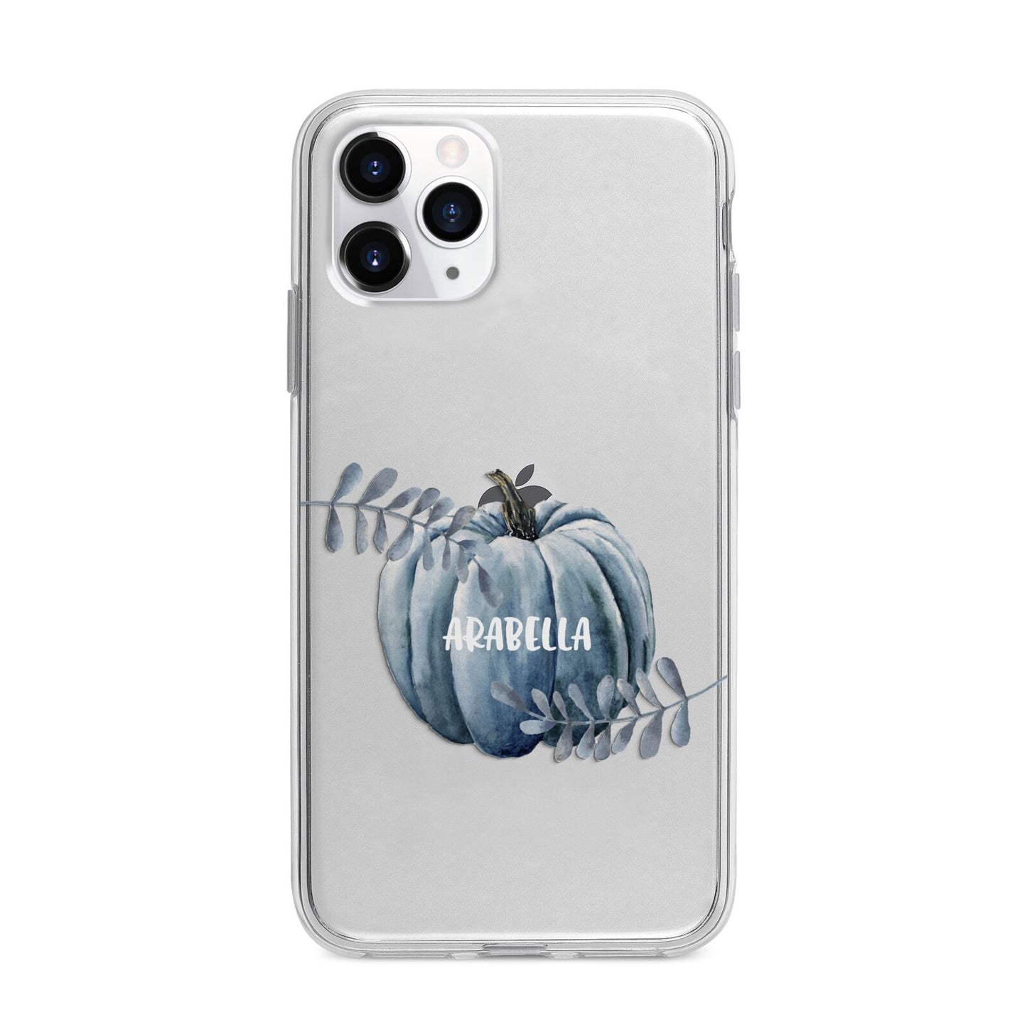 Grey Pumpkin Apple iPhone 11 Pro Max in Silver with Bumper Case