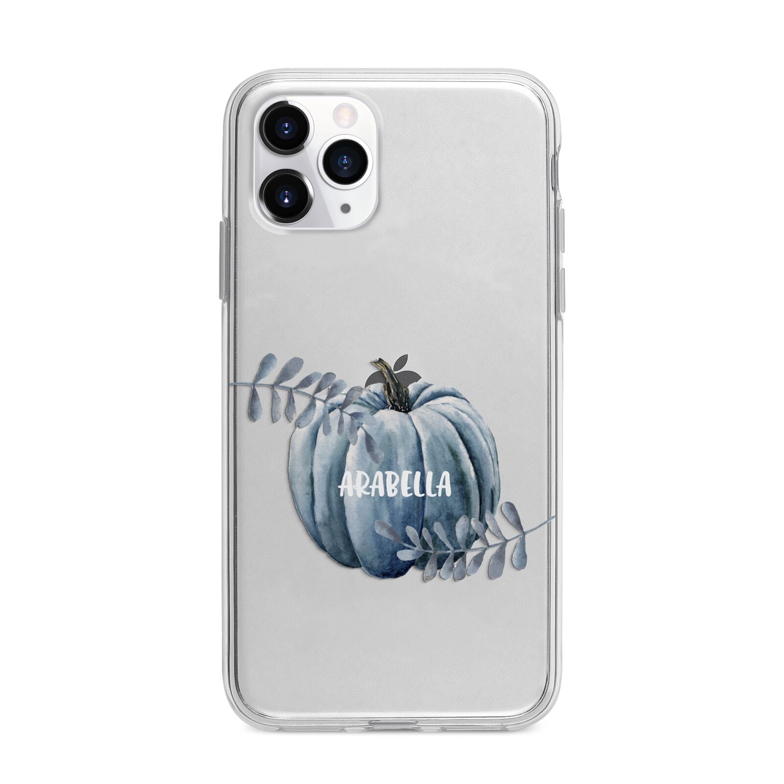 Grey Pumpkin Apple iPhone 11 Pro in Silver with Bumper Case