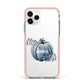 Grey Pumpkin Apple iPhone 11 Pro in Silver with Pink Impact Case